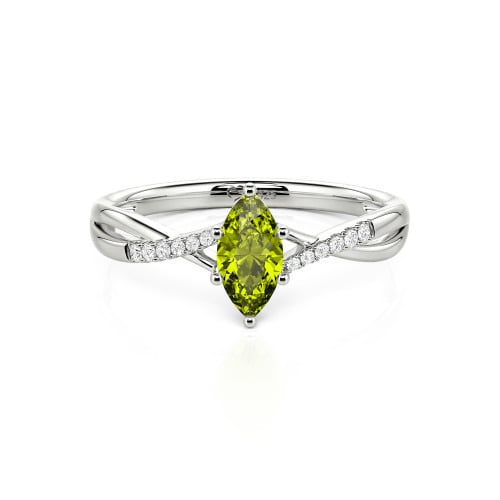 Jeulia Twist Marquise Cut Sterling Silver Ring