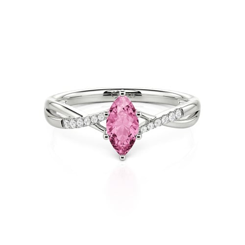 Jeulia Twist Marquise Cut Sterling Silver Ring