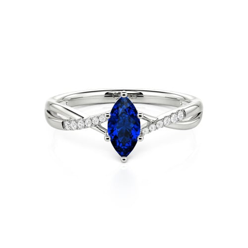 Jeulia Twist Marquise Cut Sterling Silver Ring