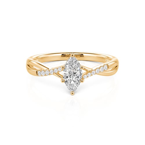 Jeulia Twist Marquise Cut Sterling Silver Ring