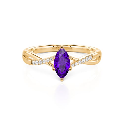 Jeulia Twist Marquise Cut Sterling Silver Ring