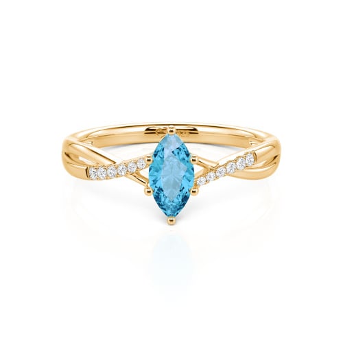 Jeulia Twist Marquise Cut Sterling Silver Ring