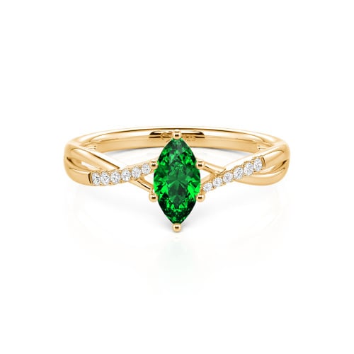 Jeulia Twist Marquise Cut Sterling Silver Ring