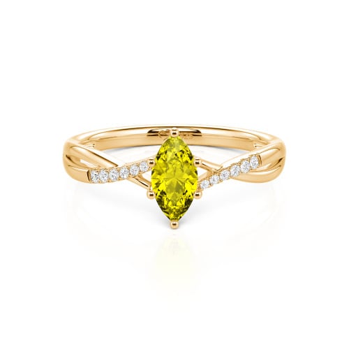 Jeulia Twist Marquise Cut Sterling Silver Ring