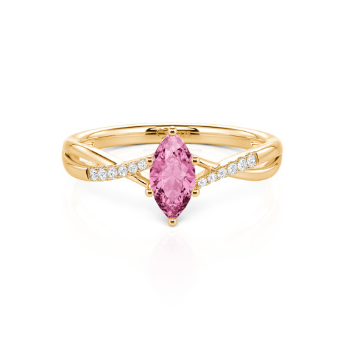 Jeulia Twist Marquise Cut Sterling Silver Ring