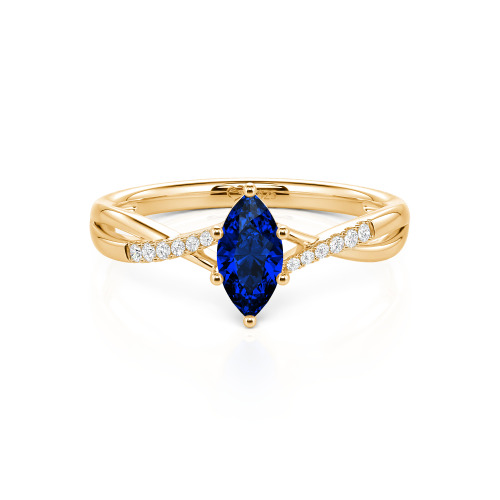 Jeulia Twist Marquise Cut Sterling Silver Ring