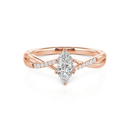 Jeulia Twist Marquise Cut Sterling Silver Ring
