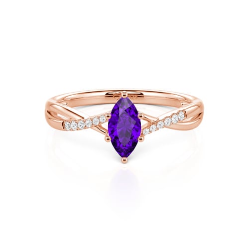 Jeulia Twist Marquise Cut Sterling Silver Ring