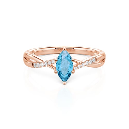 Jeulia Twist Marquise Cut Sterling Silver Ring