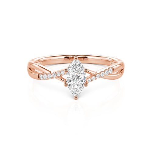 Jeulia Twist Marquise Cut Sterling Silver Ring