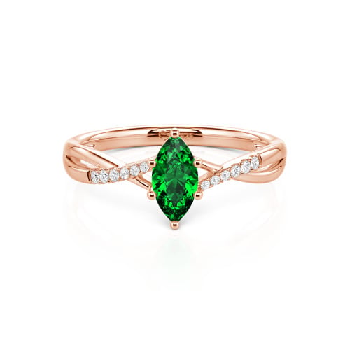 Jeulia Twist Marquise Cut Sterling Silver Ring