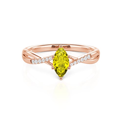 Jeulia Twist Marquise Cut Sterling Silver Ring
