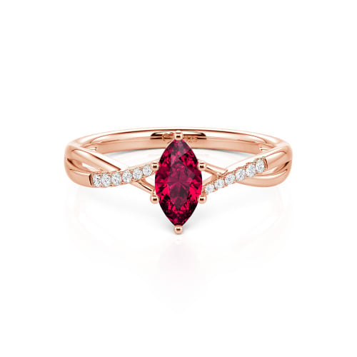 Jeulia Twist Marquise Cut Sterling Silver Ring