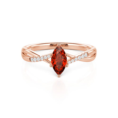Jeulia Twist Marquise Cut Sterling Silver Ring