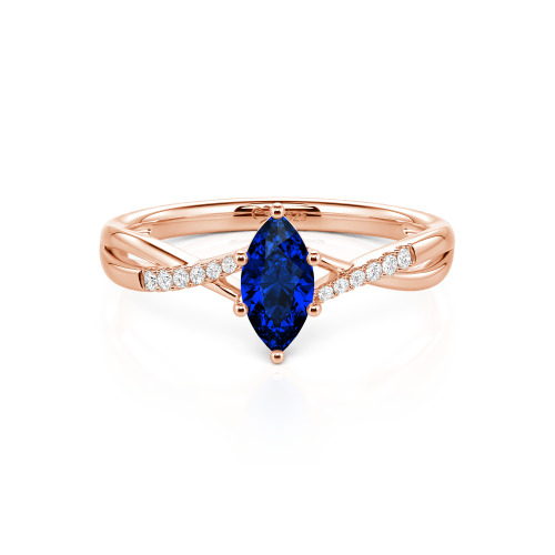 Jeulia Twist Marquise Cut Sterling Silver Ring