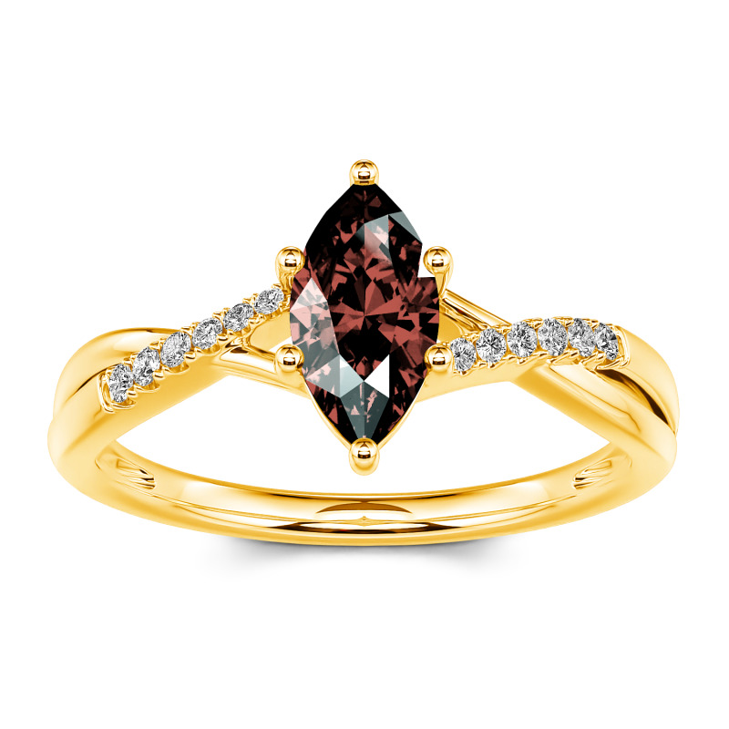 Jeulia Twist Marquise Cut Sterling Silver Ring