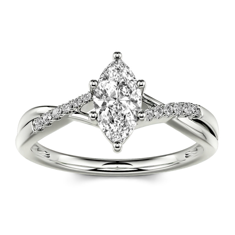 JEULIA - Anillo De Plata De Ley 925 Con Diamantes Brillantes