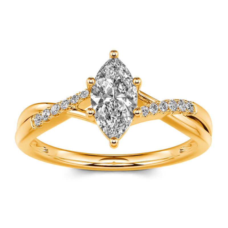 Jeulia Twist Marquise Cut Sterling Silver Ring