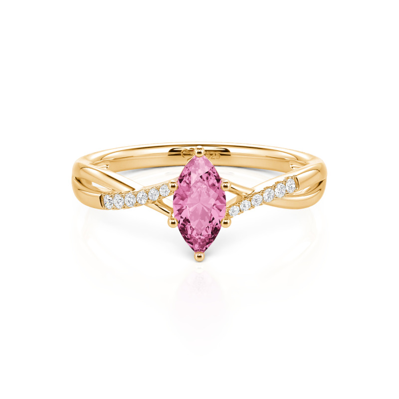Bague Cocktail Femme Rubis Créé En Labo - Marquise, 3 Ct, Or Gris Argent 925, Sertie Diamants, Taille Ajustable