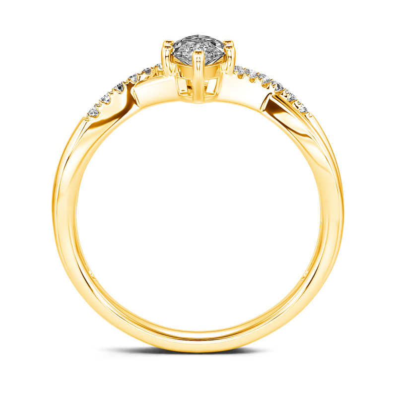Jeulia Anillo de corte marquesa con giro de plata de ley