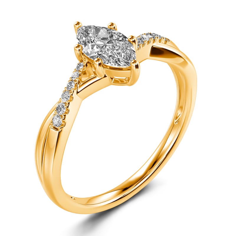 Jeulia Twist Marquise Cut Sterling Silver Ring