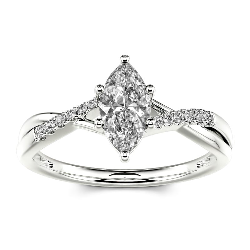 Jeulia 10K/14K/18K Gold Platinum Twist Marquise Cut Ring