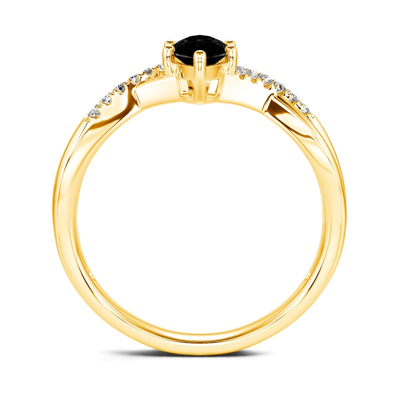 Jeulia Anillo 10K/14K/18K oro de corte marquesa con giro
