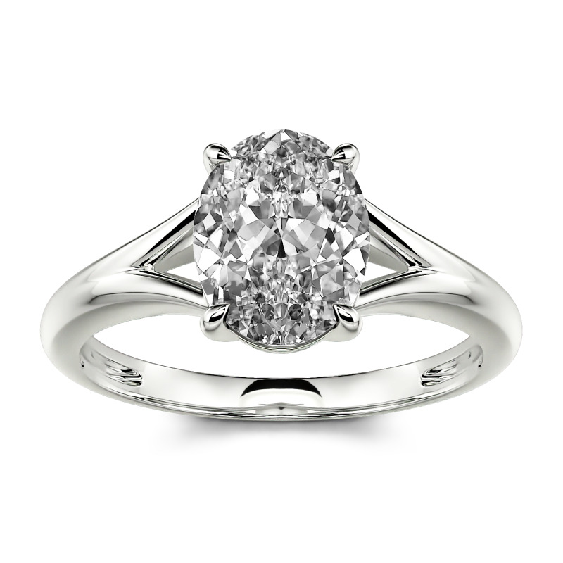 Jeulia Oval Cut Solitaire Sterling Silver Ring