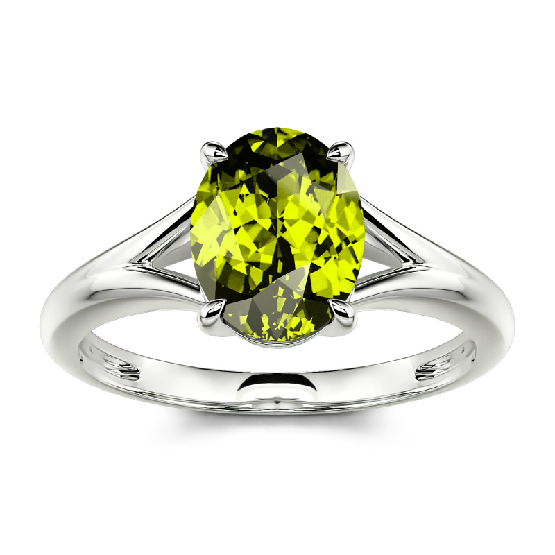 Jeulia Anillo con solitario de corte ovalada de plata de ley