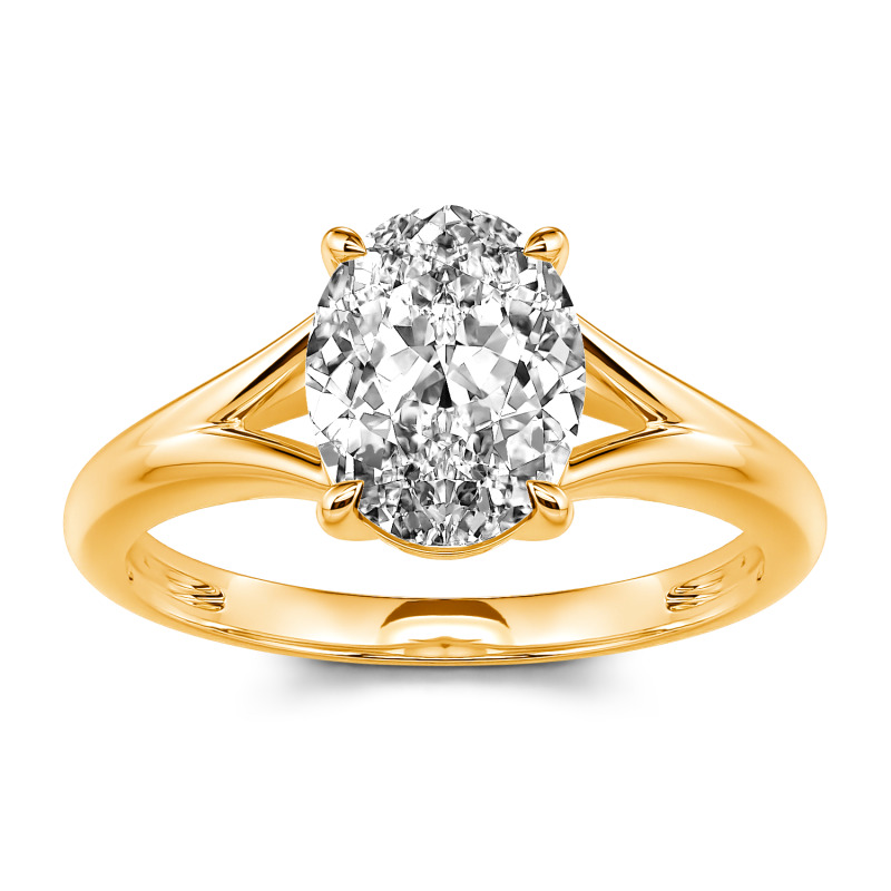 Jeulia Anillo con solitario de corte ovalada de plata de ley