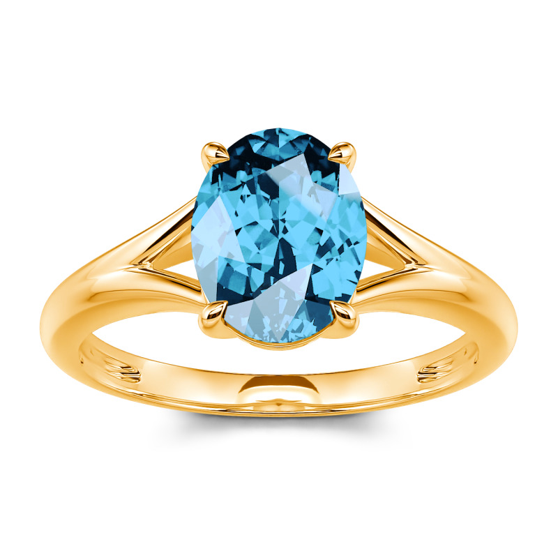 Jeulia Anillo con solitario de corte ovalada de plata de ley