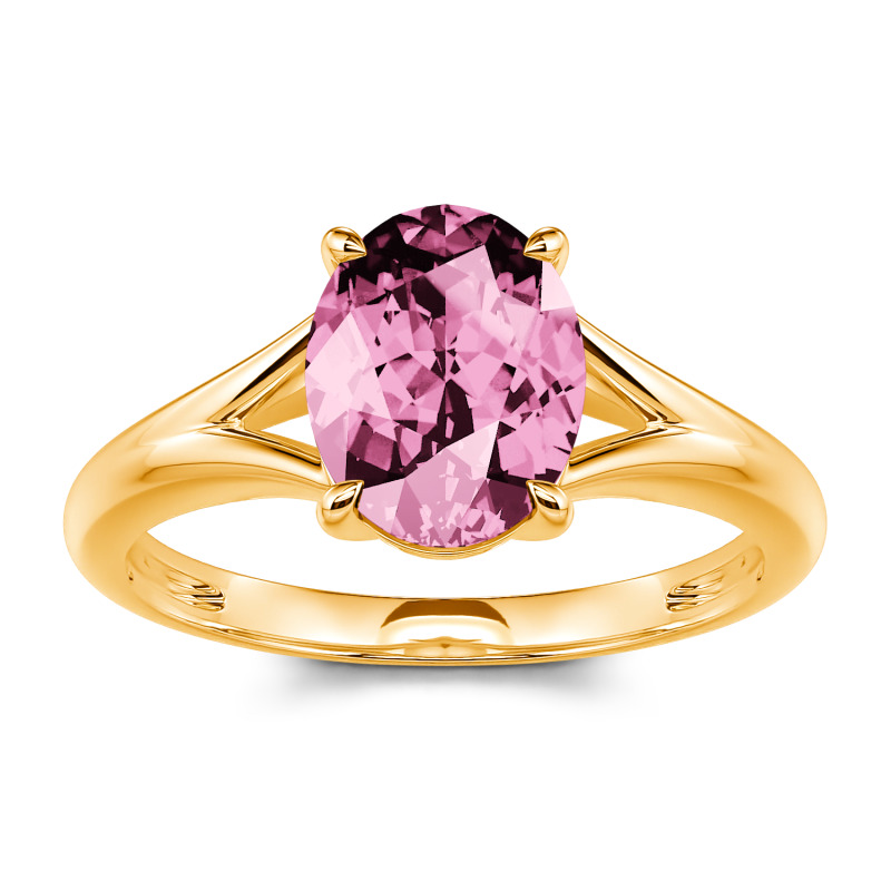Jeulia Anillo con solitario de corte ovalada de plata de ley