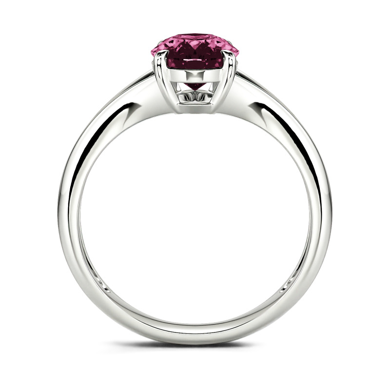 Jeulia Anillo con solitario de corte ovalada de plata de ley