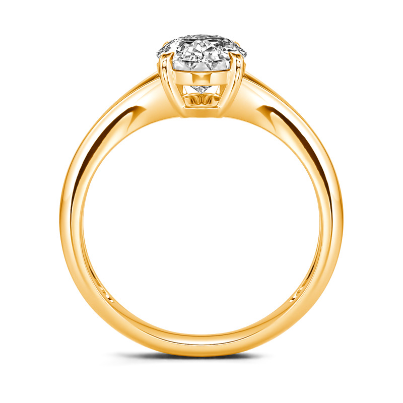 Jeulia Anillo con solitario de corte ovalada de plata de ley