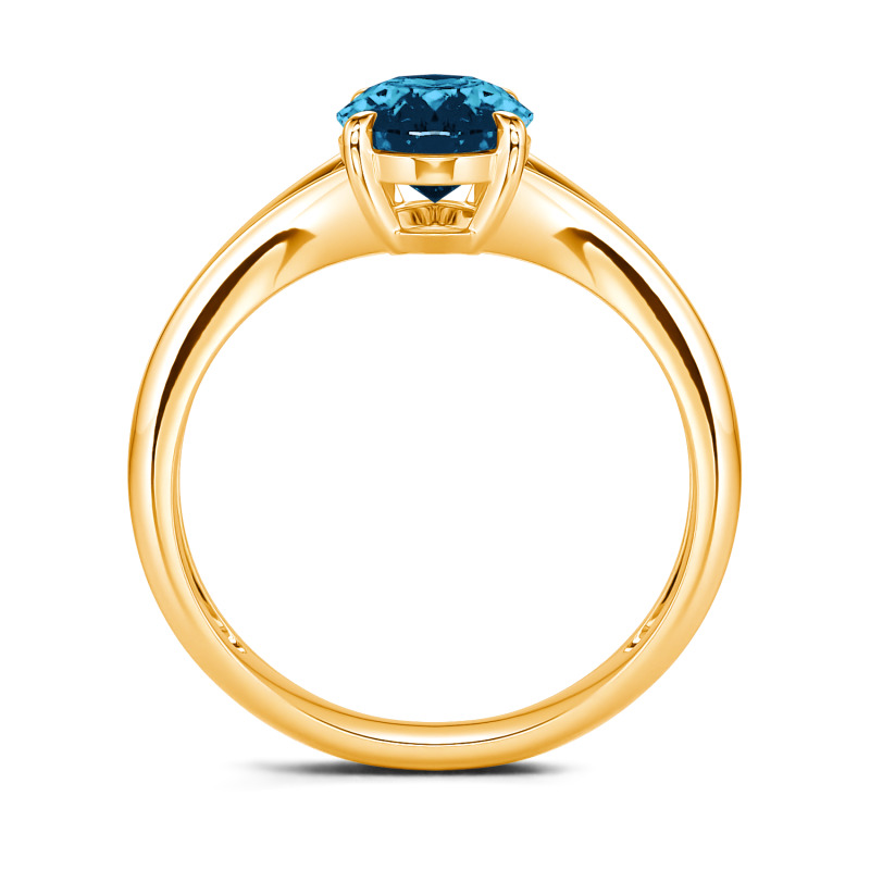 Jeulia Anillo con solitario de corte ovalada de plata de ley