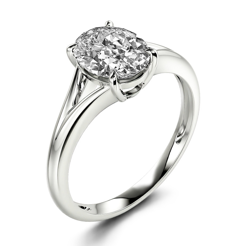 Jeulia Oval Cut Solitaire Sterling Silver Ring