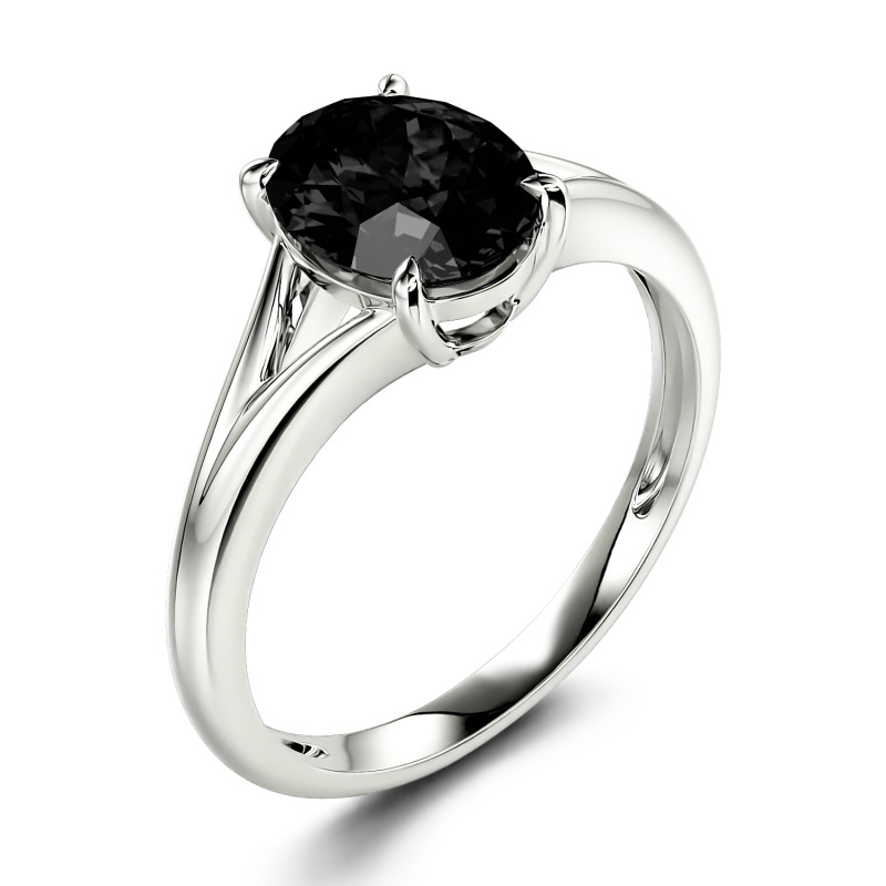 Jeulia Oval Cut Solitaire Sterling Silver Ring