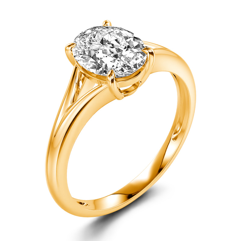 Jeulia Anillo con solitario de corte ovalada de plata de ley