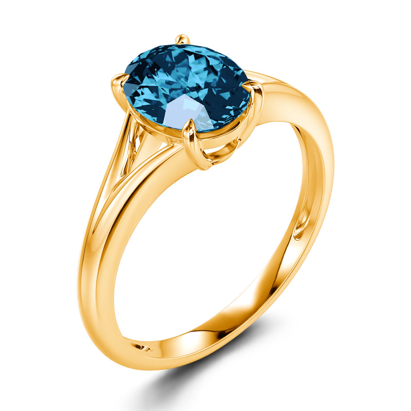Jeulia Anillo con solitario de corte ovalada de plata de ley