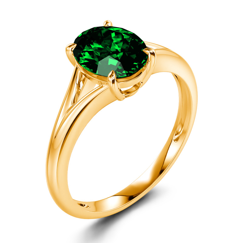 Jeulia Anillo con solitario de corte ovalada de plata de ley