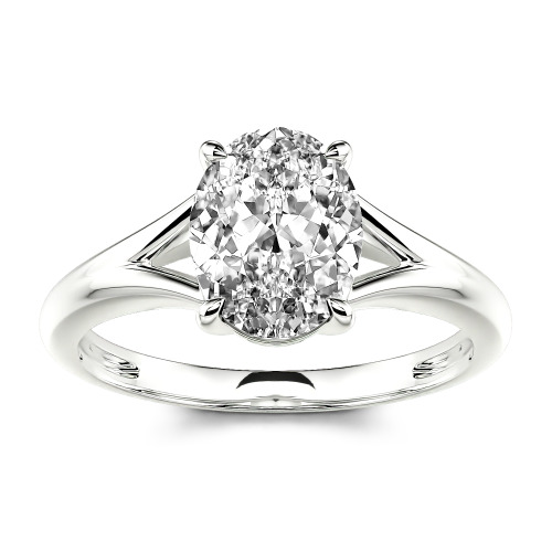 Jeulia 10K/14K/18K Gold Platinum Oval Cut Solitaire Ring