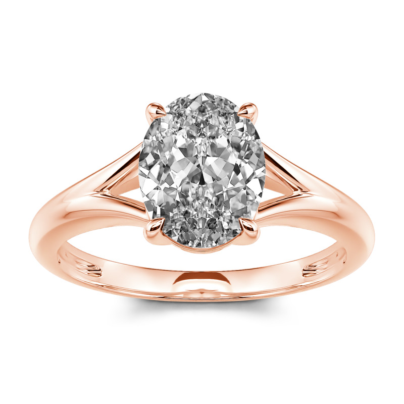 Jeulia 10K/14K/18K Gold Platinum Oval Cut Solitaire Ring