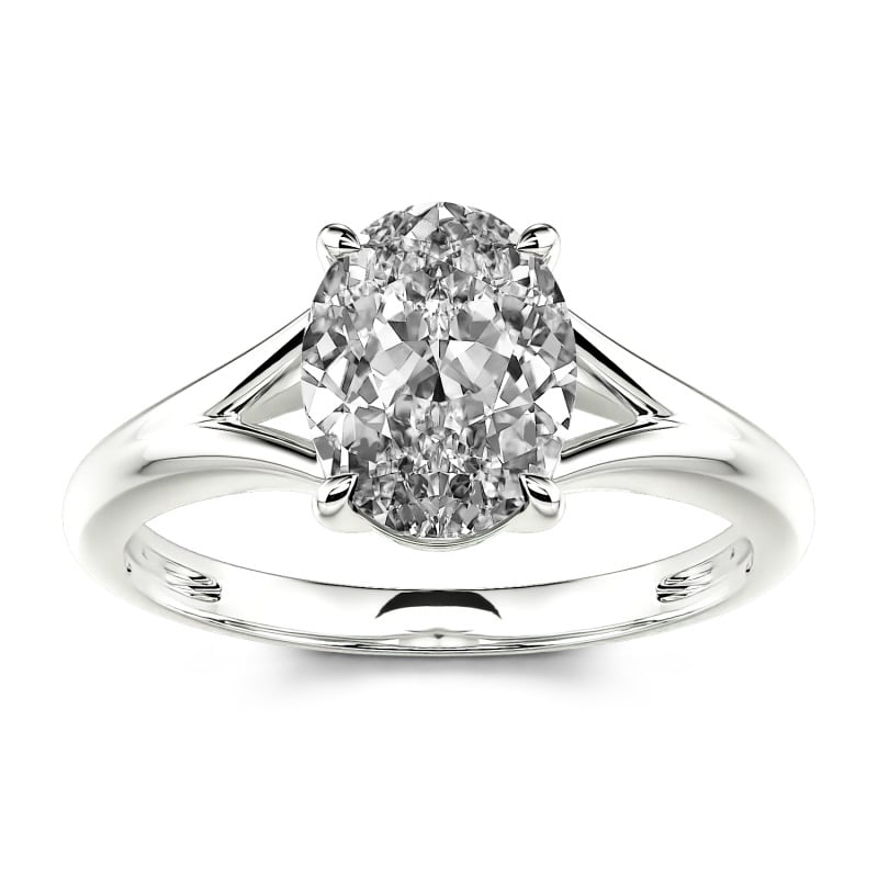 Jeulia 10K/14K/18K Gold Platinum Oval Cut Solitaire Ring