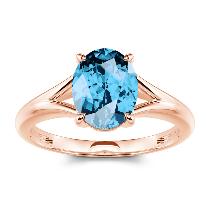 Jeulia 10K/14K/18K Gold Platinum Oval Cut Solitaire Ring