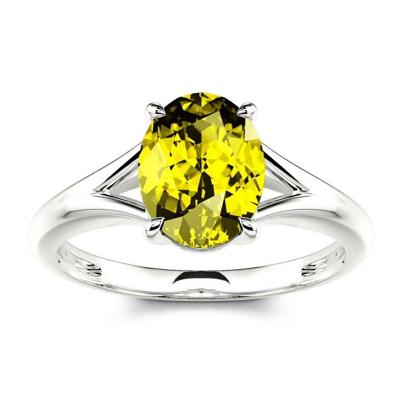 Jeulia Moissanite Anello 10K/14K/18K Oro Platino Solitario Taglio Ovale