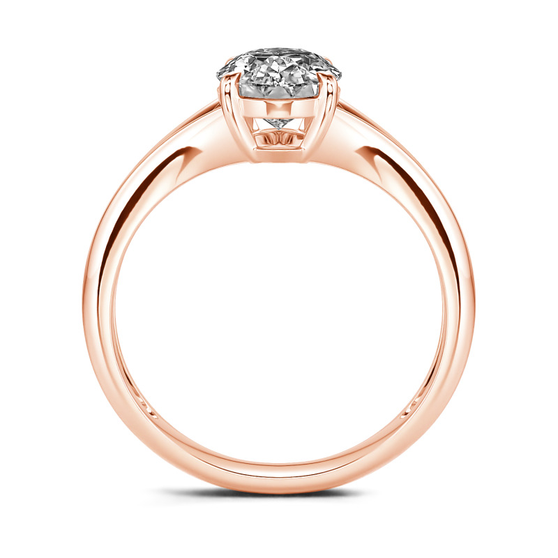 Jeulia ソリティア オーバルカット 10K 14K 18K ゴールド プラチナ リング