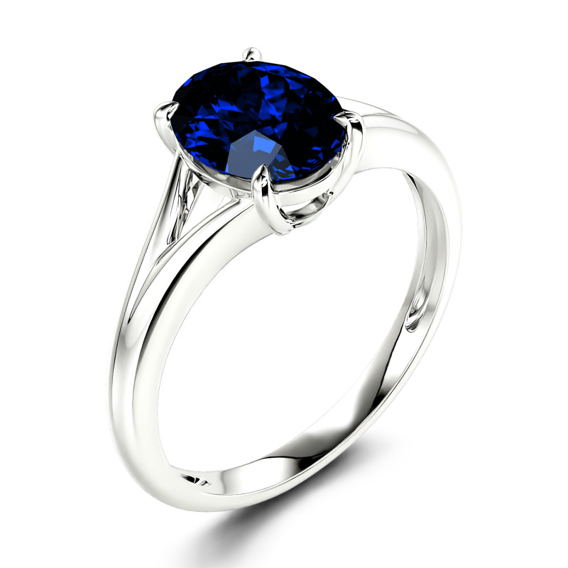 Jeulia Moissanite Anello 10K/14K/18K Oro Platino Solitario Taglio Ovale