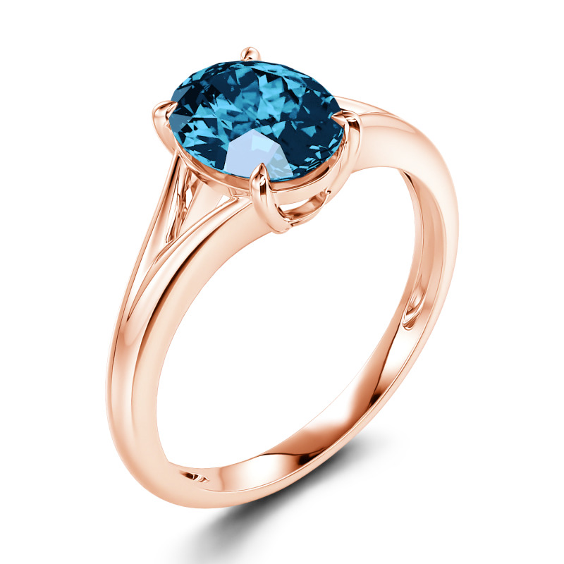 Jeulia 10K/14K/18K Gold Platinum Oval Cut Solitaire Ring