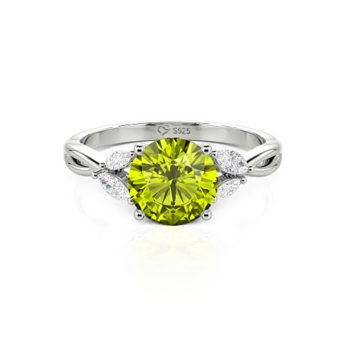 Jeulia Round Cut Vines Design Sterling Silver Ring