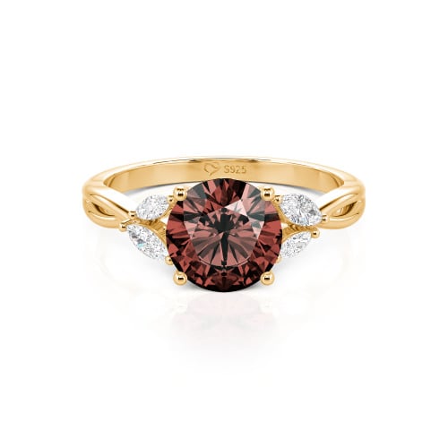 Jeulia Round Cut Vines Design Sterling Silver Ring